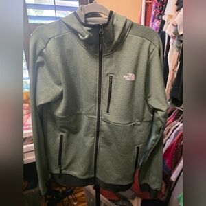 The North Face Men's Olive Full Zip Fleece Lined Hoodie Jacket